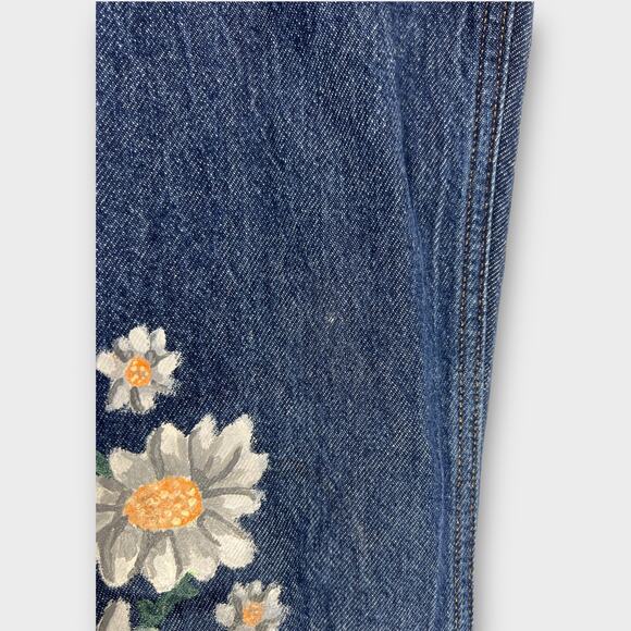 Lucky Brand Relaxed Stovepipe Jeans Floral Hand Painted Customized Size 4/27 - Picture 11 of 12